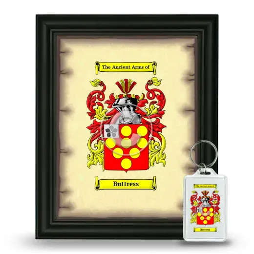 Buttress Framed Coat of Arms and Keychain - Black