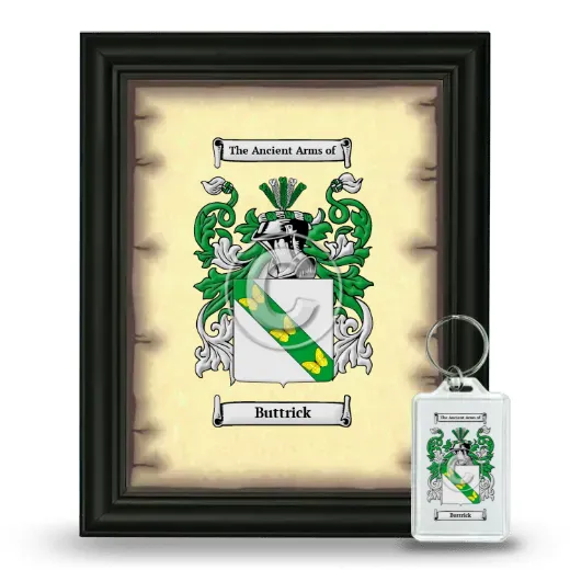 Buttrick Framed Coat of Arms and Keychain - Black