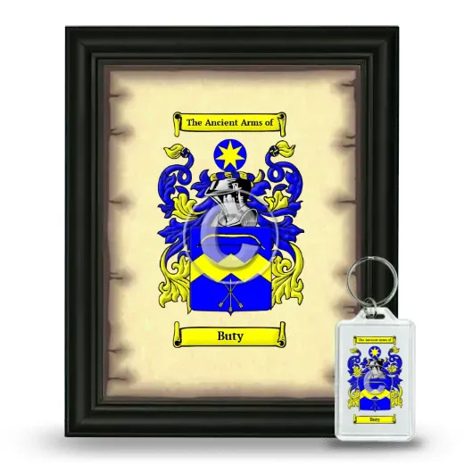 Buty Framed Coat of Arms and Keychain - Black