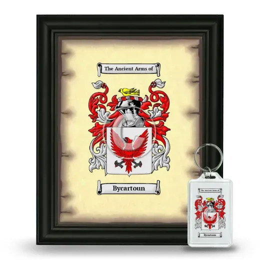 Bycartoun Framed Coat of Arms and Keychain - Black