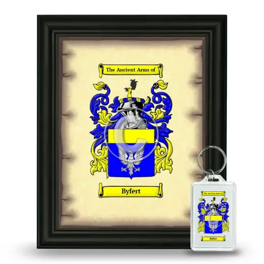 Byfert Framed Coat of Arms and Keychain - Black