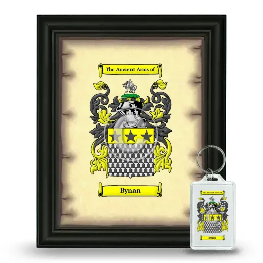 Bynan Framed Coat of Arms and Keychain - Black