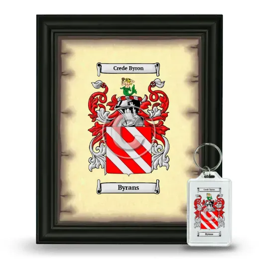Byrans Framed Coat of Arms and Keychain - Black