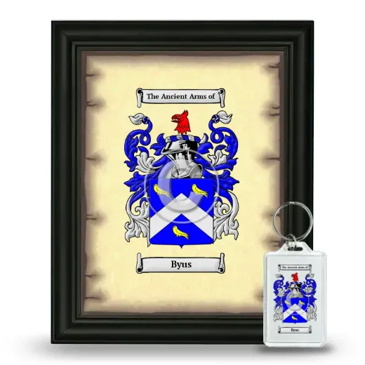 Byus Framed Coat of Arms and Keychain - Black