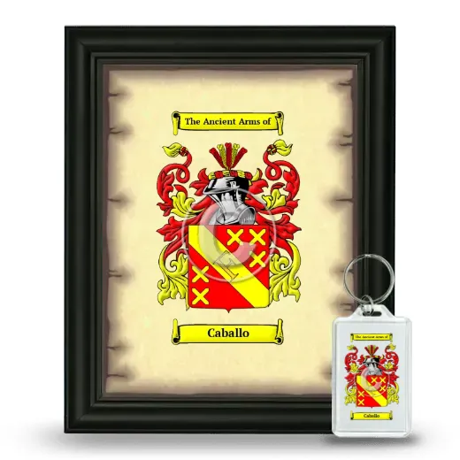 Caballo Framed Coat of Arms and Keychain - Black