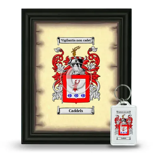 Caddels Framed Coat of Arms and Keychain - Black