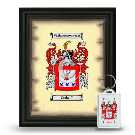 Cadwell Framed Coat of Arms and Keychain - Black