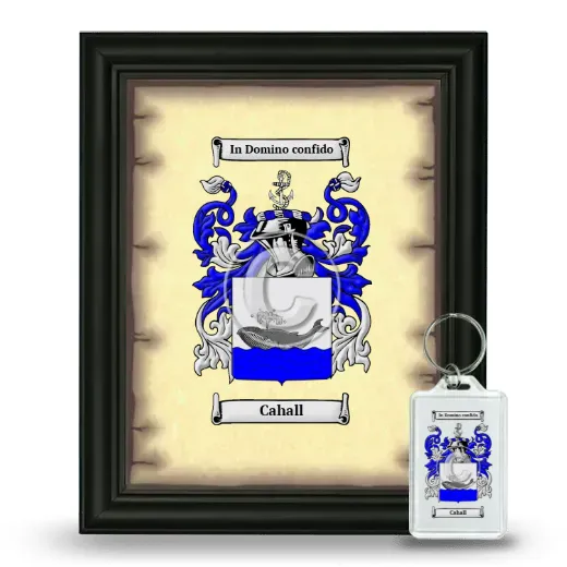 Cahall Framed Coat of Arms and Keychain - Black