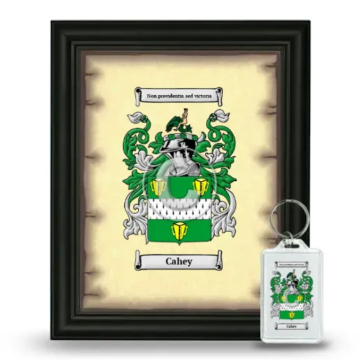 Cahey Framed Coat of Arms and Keychain - Black