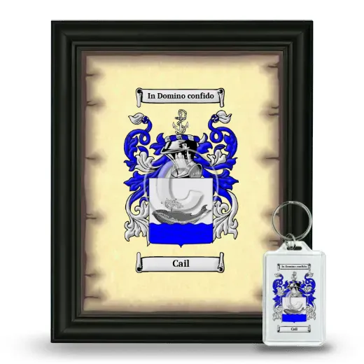 Cail Framed Coat of Arms and Keychain - Black