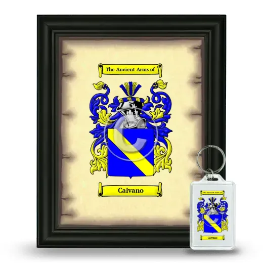Caivano Framed Coat of Arms and Keychain - Black