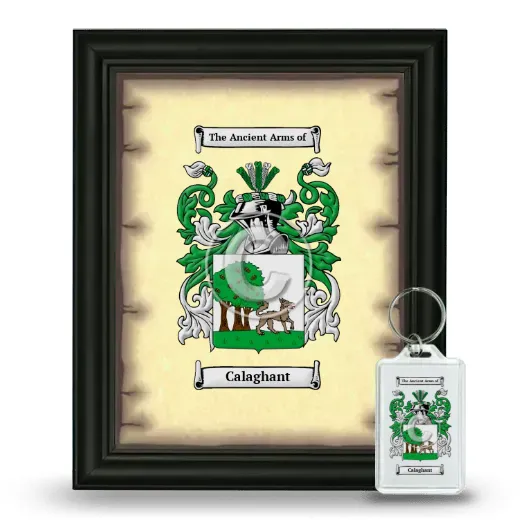 Calaghant Framed Coat of Arms and Keychain - Black