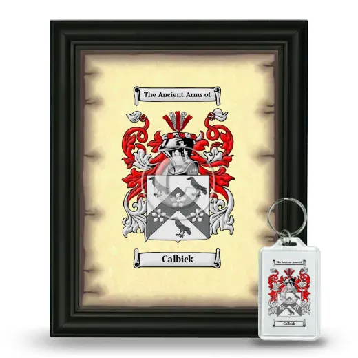 Calbick Framed Coat of Arms and Keychain - Black