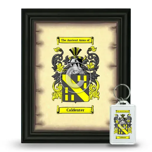Caldenter Framed Coat of Arms and Keychain - Black