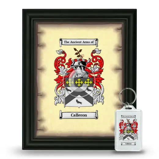 Calleron Framed Coat of Arms and Keychain - Black