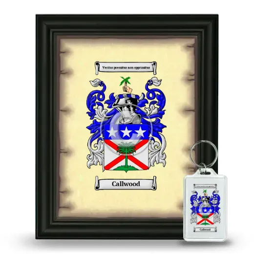 Callwood Framed Coat of Arms and Keychain - Black