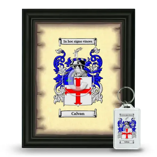 Calvan Framed Coat of Arms and Keychain - Black