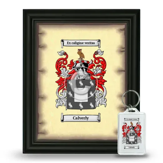 Calverly Framed Coat of Arms and Keychain - Black