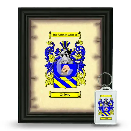 Calvey Framed Coat of Arms and Keychain - Black