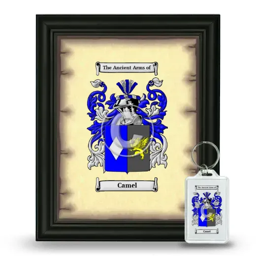 Camel Framed Coat of Arms and Keychain - Black
