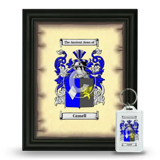 Camell Framed Coat of Arms and Keychain - Black