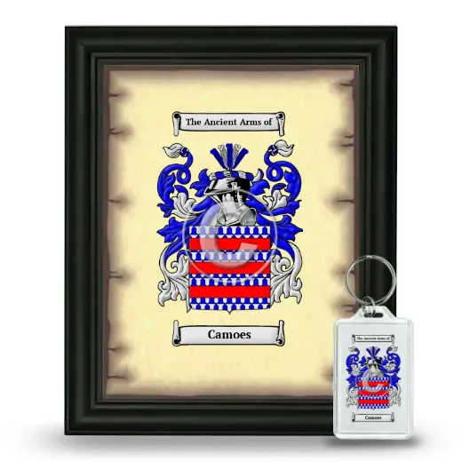 Camoes Framed Coat of Arms and Keychain - Black