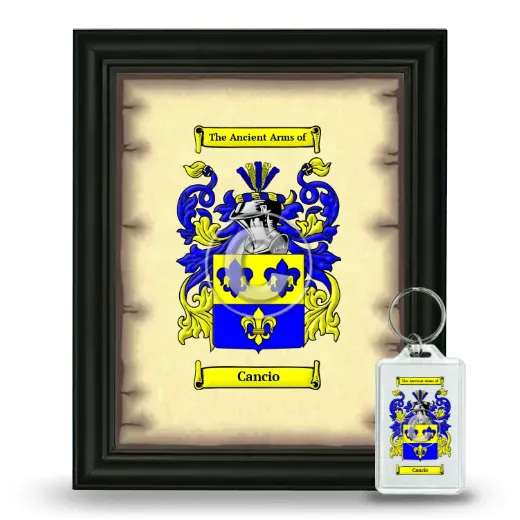 Cancio Framed Coat of Arms and Keychain - Black