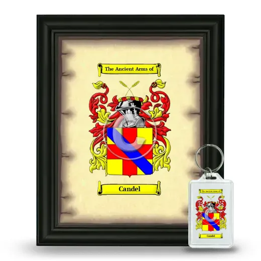 Candel Framed Coat of Arms and Keychain - Black