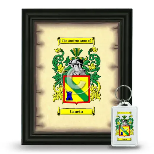 Caneta Framed Coat of Arms and Keychain - Black