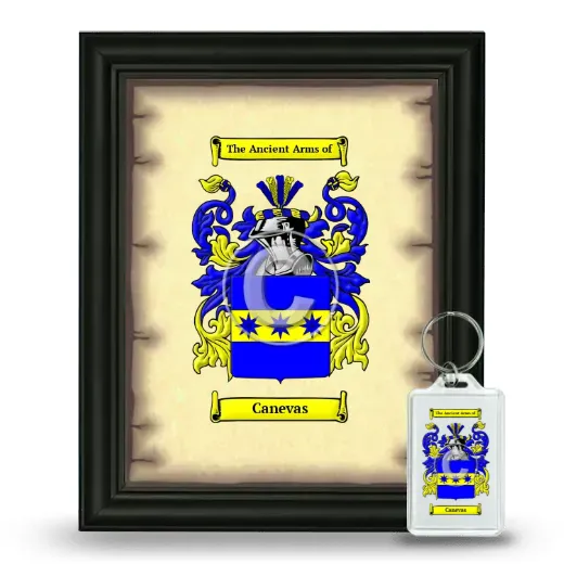 Canevas Framed Coat of Arms and Keychain - Black