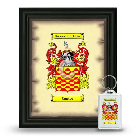 Cantor Framed Coat of Arms and Keychain - Black