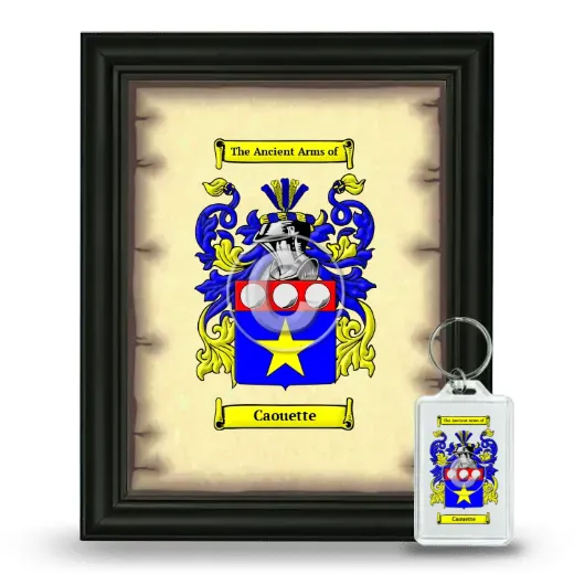 Caouette Framed Coat of Arms and Keychain - Black