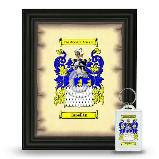 Capellán Framed Coat of Arms and Keychain - Black
