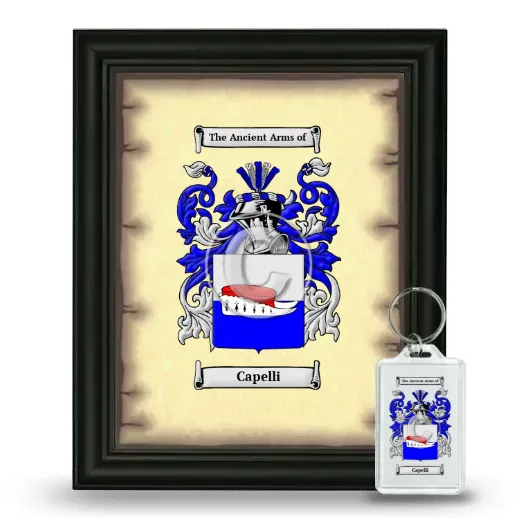 Capelli Framed Coat of Arms and Keychain - Black
