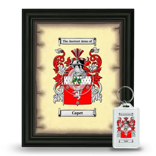Capet Framed Coat of Arms and Keychain - Black