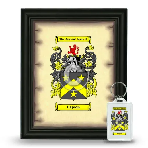 Capion Framed Coat of Arms and Keychain - Black