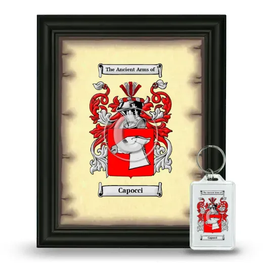 Capocci Framed Coat of Arms and Keychain - Black