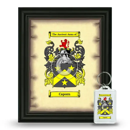 Caporn Framed Coat of Arms and Keychain - Black