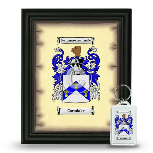 Caradake Framed Coat of Arms and Keychain - Black