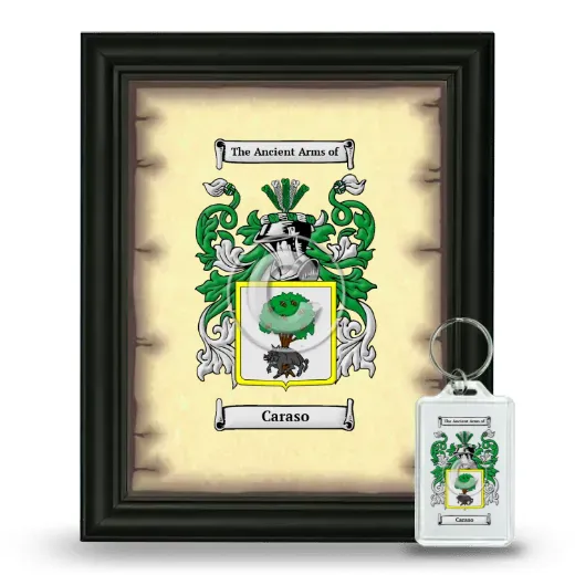Caraso Framed Coat of Arms and Keychain - Black