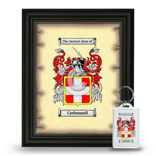 Carbonnell Framed Coat of Arms and Keychain - Black