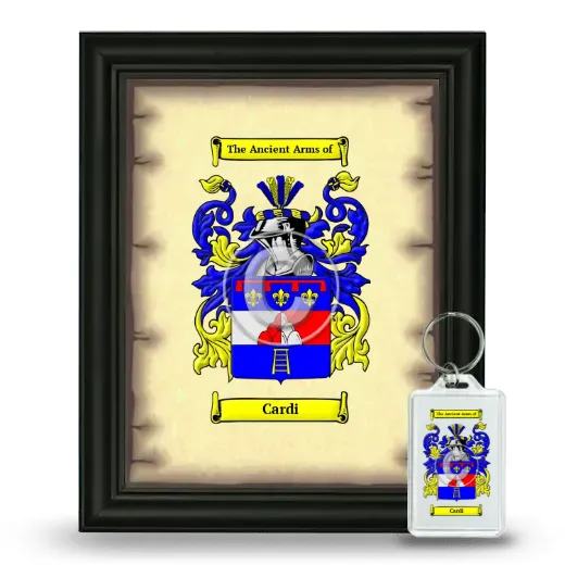 Cardi Framed Coat of Arms and Keychain - Black