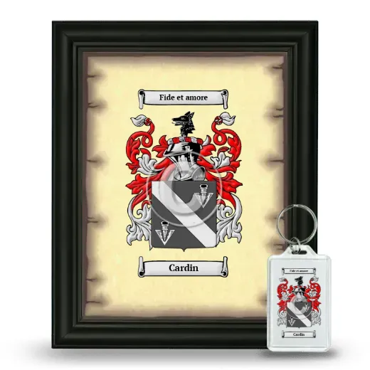 Cardin Framed Coat of Arms and Keychain - Black