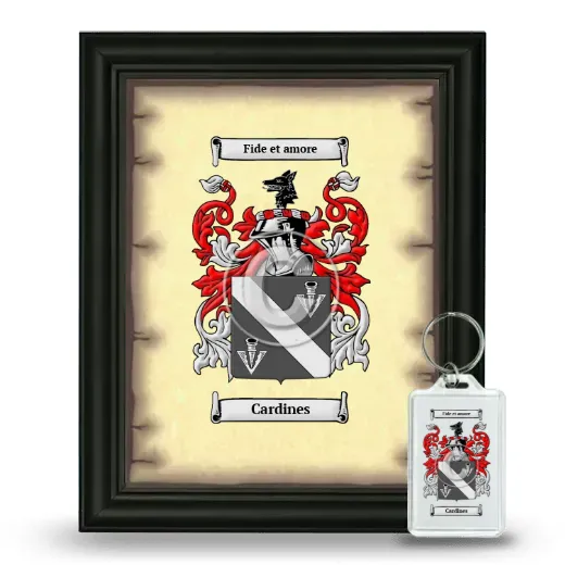 Cardines Framed Coat of Arms and Keychain - Black