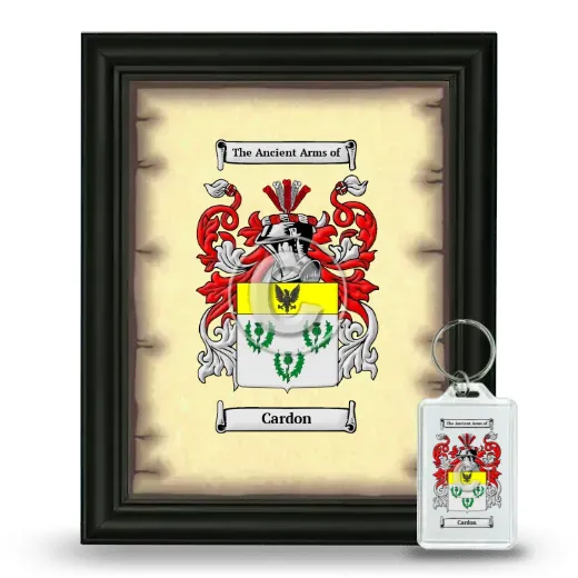 Cardon Framed Coat of Arms and Keychain - Black