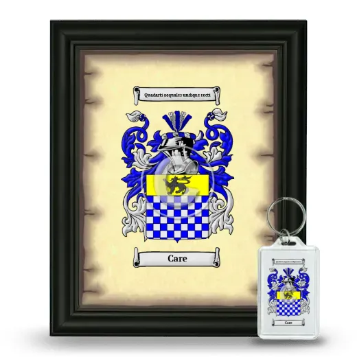 Care Framed Coat of Arms and Keychain - Black