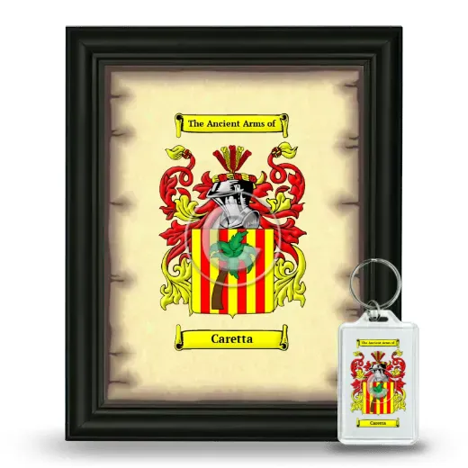 Caretta Framed Coat of Arms and Keychain - Black