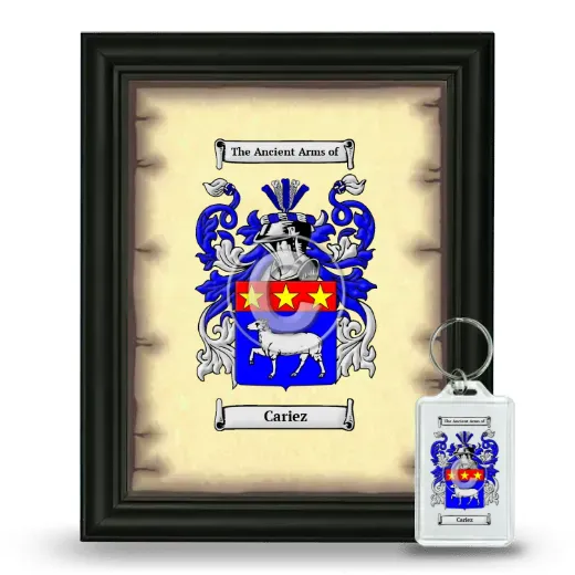 Cariez Framed Coat of Arms and Keychain - Black