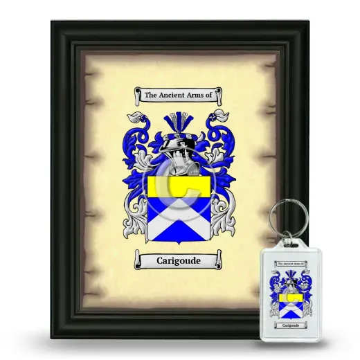 Carigoude Framed Coat of Arms and Keychain - Black