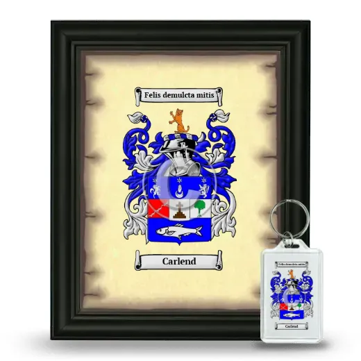 Carlend Framed Coat of Arms and Keychain - Black